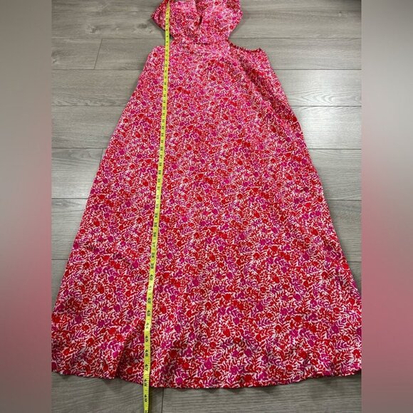 ASTR Colette Floral Satin Cutout Midi Dress - Picture 13 of 14